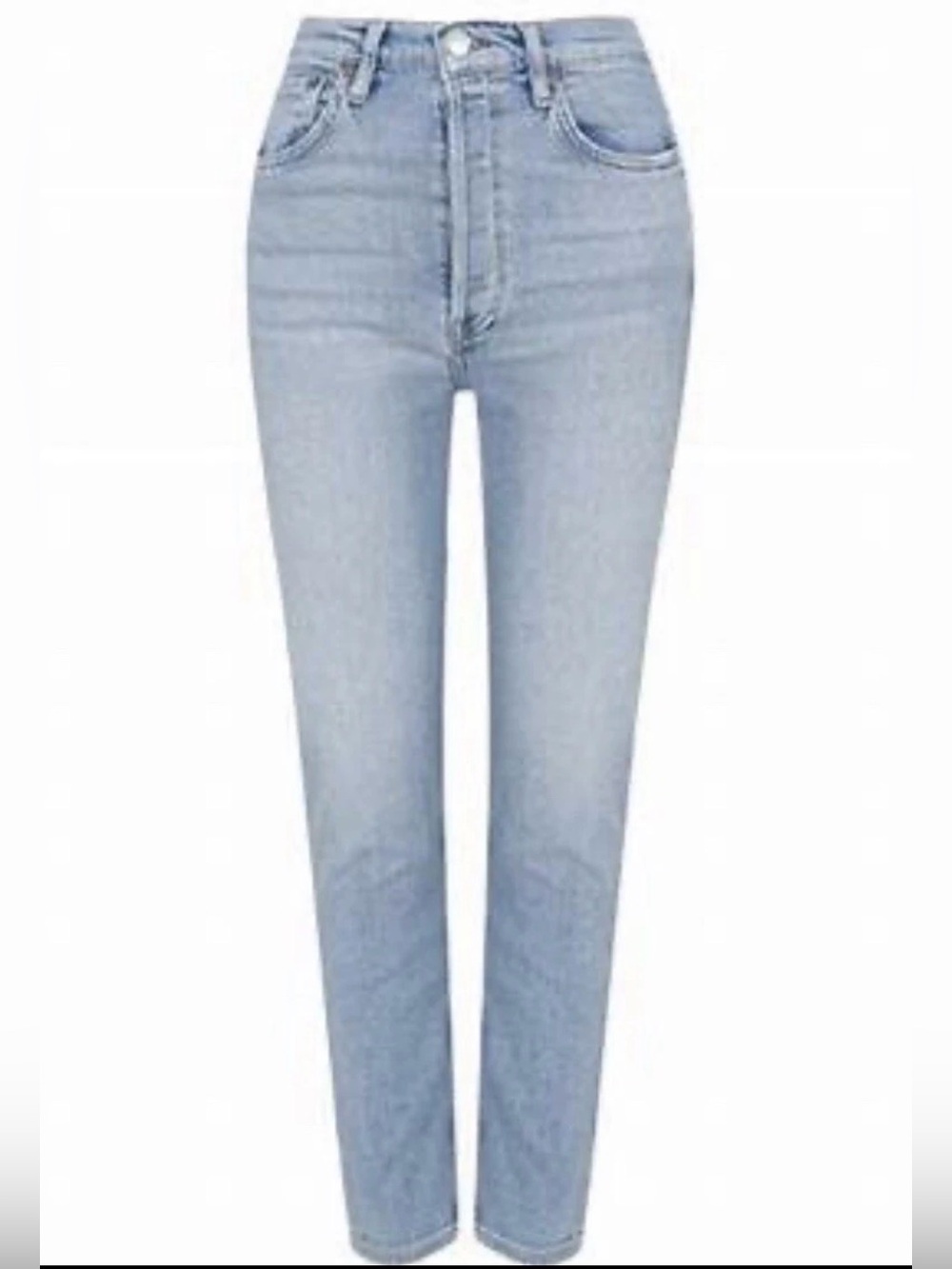 RE/DONE 90s High Rise Ankle Crop Jeans Women Size 28 Light Wash Straight Leg